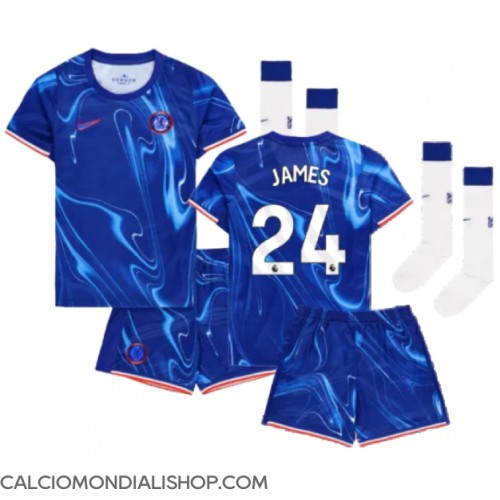 Maglie da calcio Chelsea Reece James #24 Prima Maglia Bambino 2024-25 Manica Corta (+ Pantaloni corti)